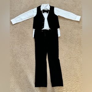 Isaac Mizrahi Boy's 4-Piece Set with Dress Shirt, Bow Tie, Vest, and Pants